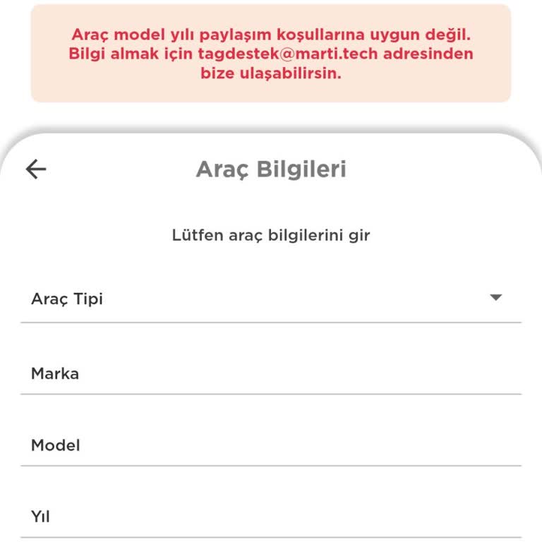 Martı Tag Araç Model Yılı