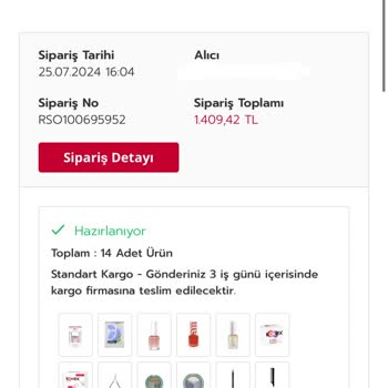 Rossmann'ın Siparişi Kargoya Vermemesi Ve Ücret İadesi Yapmaması