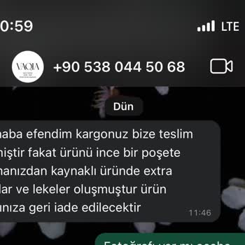 Vaqia Kargoda Hasar Almış Diye Değişim Yapmıyor
