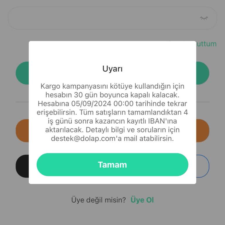 Dolap Hesap Kapatılması