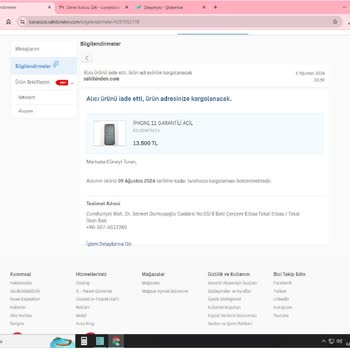 Sahibinden Param Güvende Yöntemiyle Mağduriyet Yaşadım