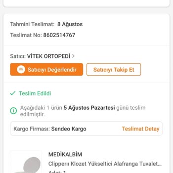 Trendyol Teslim Edilmemiş Klozet Yükseltici Ve Destek Ekibi Sorunu