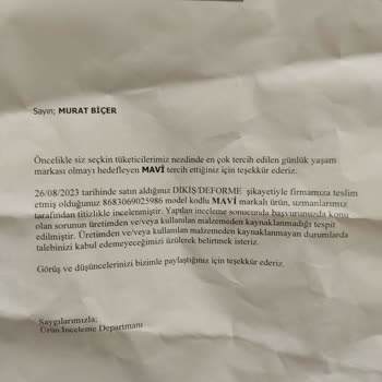 Mavi Markası Ürünün Arkasında Durmuyor.