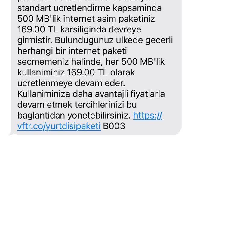 Yurt Dışı Seyahatinde Vodafone Paket Sorunu