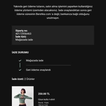 Bershka Ürünü Teslim Etmedi