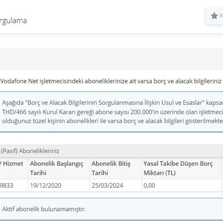 Vodafone Net Abonelik İptali Ve Borç Bildirimi Sorunu