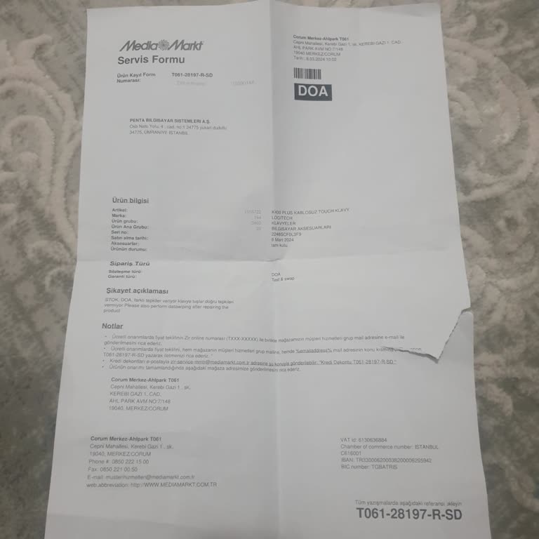 Media Markt Kullanılmış Ürünü Sattı Ve Kargoyla İade Almadı.