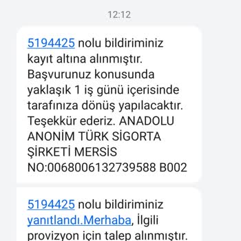 Anadolu Sigorta Tamamlayıcı Sağlık Sigortası Provizyon Onaylamıyor