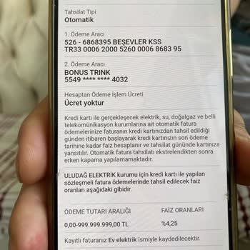 Garanti Bankası Otomatik Ödeme Talimatlı Elektrik Faturasından Faiz!