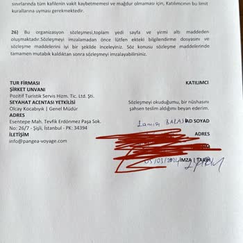 Pangea Voyage Tur Şirketinin Sebep Olduğu Maddi Manevi Zarar