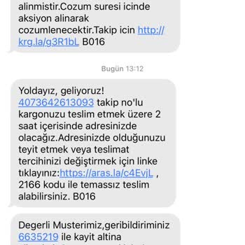 Aras Kargo Serinkuyu Şubesi Teslim Edilmeme, Yalan Beyan