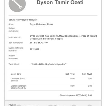 Dyson Pişmanlığı Ve Kalitesiz Malzeme