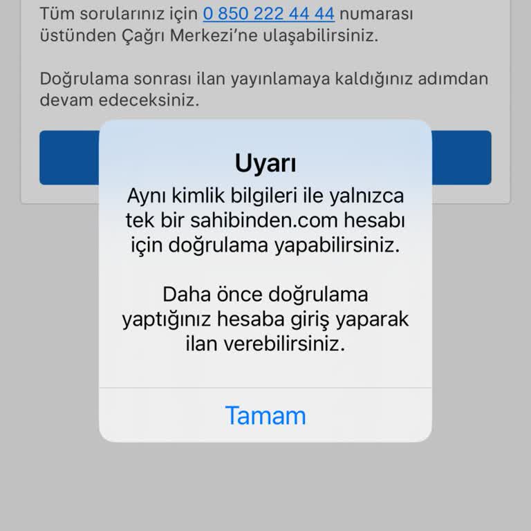 Sahibinden.com Doğrulama Hatası