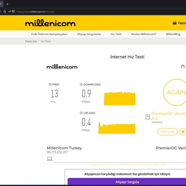 Millenicom İnternet Hızı Problemi Ve Çözümsüzlüğü