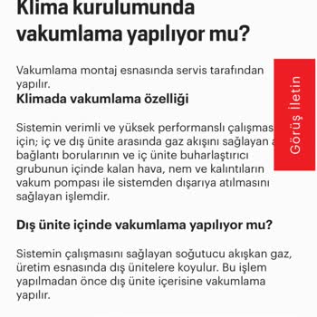 Arçelik Klima Montajında Vakumlama Sorunu