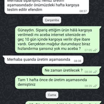 Durul Duşakabin Ürün Hâlâ Kargoya Bile Verilmedi.