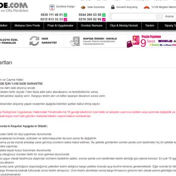 Perde.com Perde Com İade Ücret Kesintisi