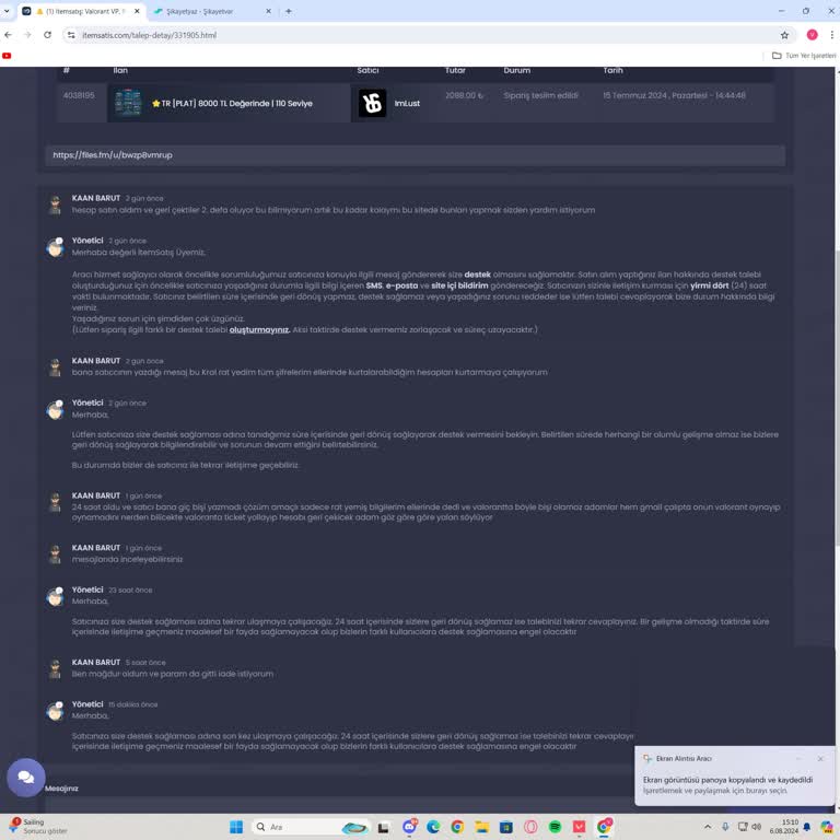 İtemSatış İtem Satıştan Valorant Hesabı Aldım Geri Çekildi Param Cop Oldu