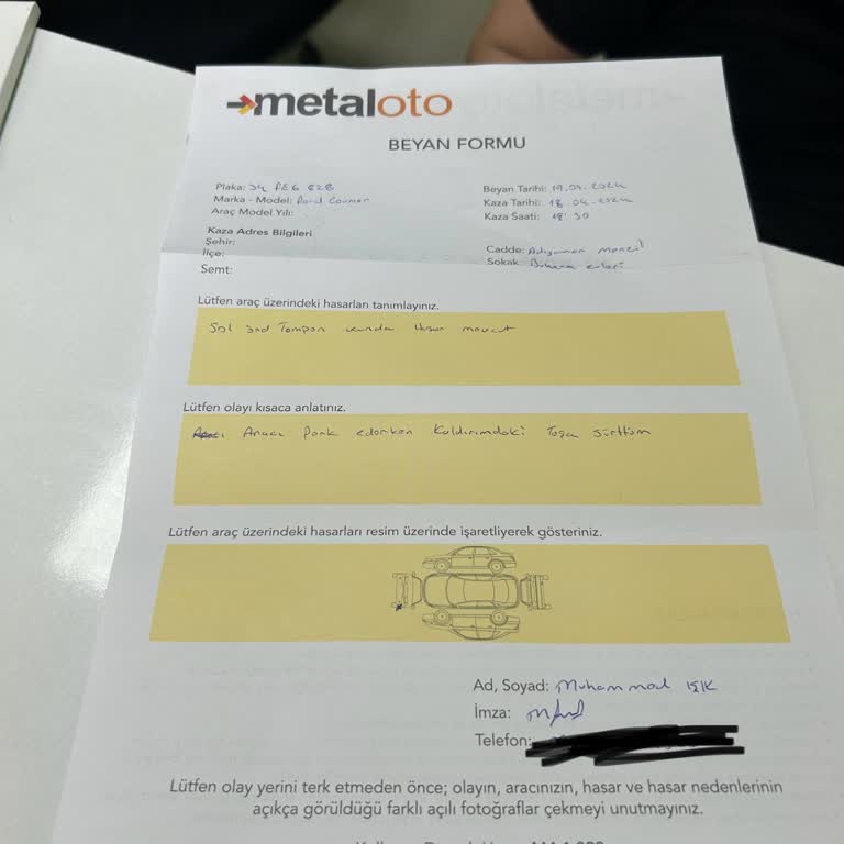 Green Motion Kiralamamda Fatura Bahanesiyle Haksız Hasar Ücreti Alınma