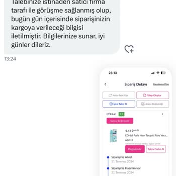 Loreal Paris Pazarama Ürünleri Kargoya Vermiyor