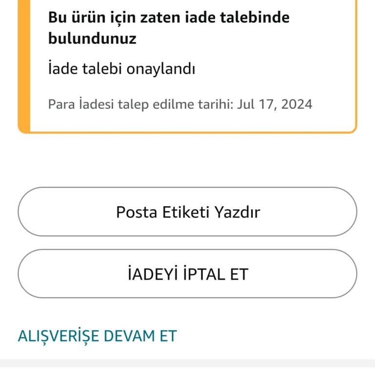 Amazon İade Sürecinde Yaşanan Sorun Ve Müşteri Hizmetleri Erişimsizliği