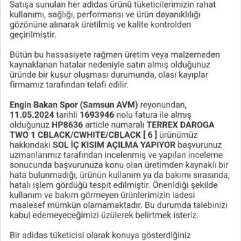 Adidas Terrex Sol Ayak Kısmı Açılma Başlaması