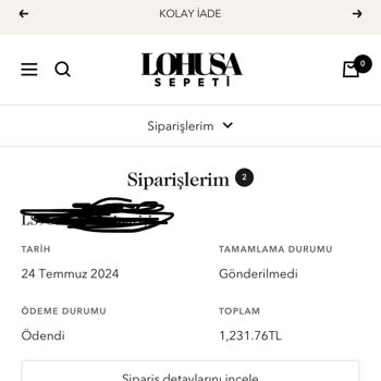 Lohusa Sepeti Ürünlerimi Göndermiyor Telefonlarımı Açmıyor