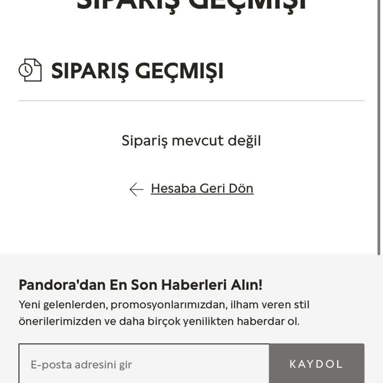 Pandora Mücevher Pandora Parayı Çekip Siparişin Görünmemesi