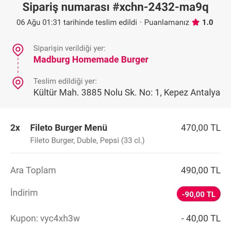 Yemeksepeti Para İadesi Yapılmadı
