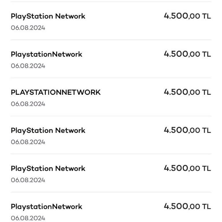 PlayStation Network Üzerinden Tekrarlanan Kart Çekimleri