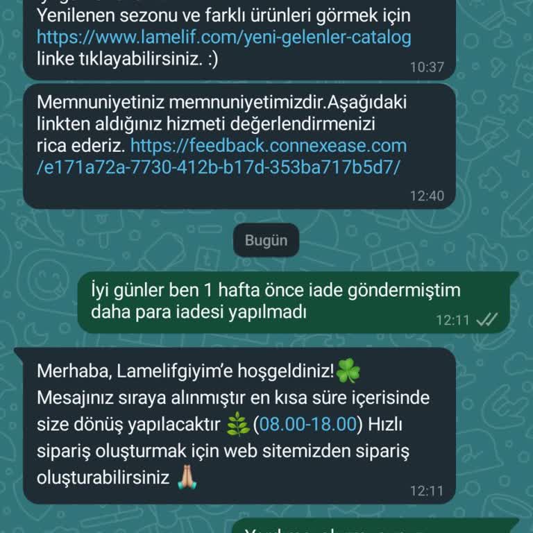 Lamelif Para İadesi Yapmadı