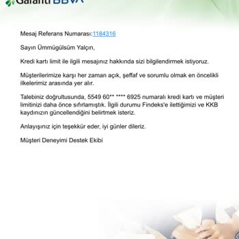 Findeks Not Güncellenmesi Hakkında