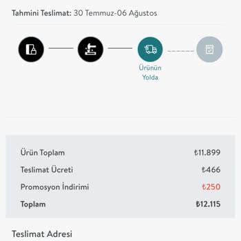 Vivense Teslimat Süresinde Ürün Gelmemesi