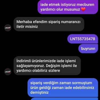 LNT Step Ürün İade Talebi İstiyorum
