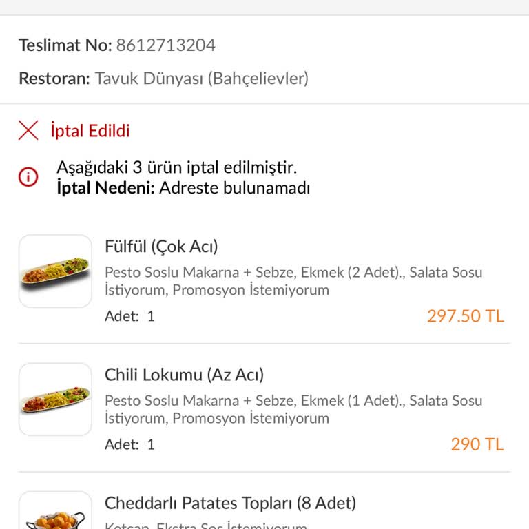 Trendyol Kurye Yemeğimi Yedi