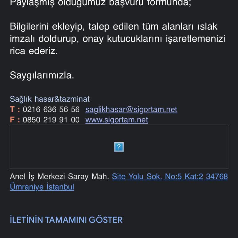 Sigortam Net Beni Mağdur Etti