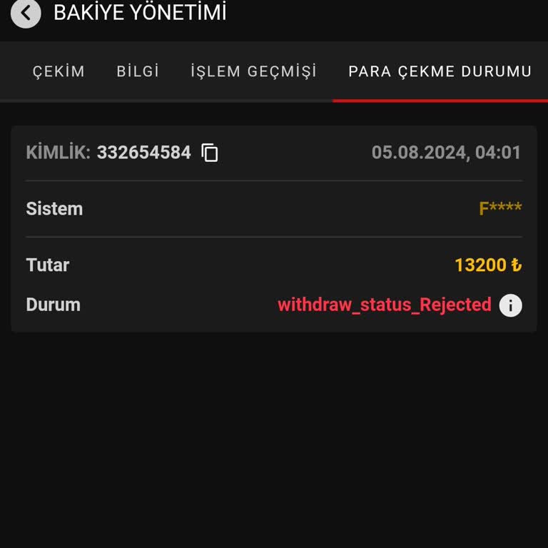 Redbahis Kazandığım Bahis Ödemesi İptal Edildi Ve Belge Talep Edildi