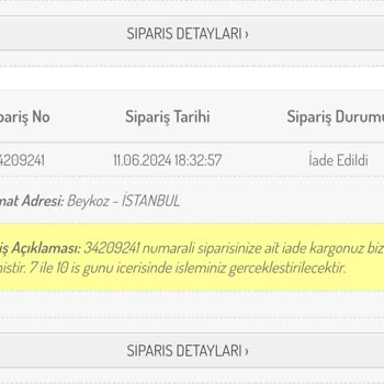 2 Ay Olmasına Rağmen Sefamerve İsimli Giyim Mağazası İadesini Yapmadı