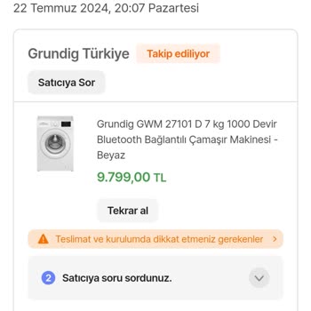 Grundig Arçelik Yetkili Servisi Makinesi Kaybetti