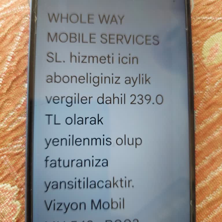 Vodafone Whole Way Mobile Services Aboneliği İptali Edilmesi Hakkında