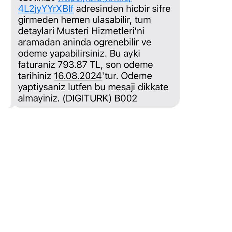 Digiturk Ekstra Fatura Gönderiyor