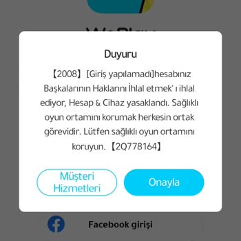 WePlay Hesabım Banlandı Lütfen Düzeltin