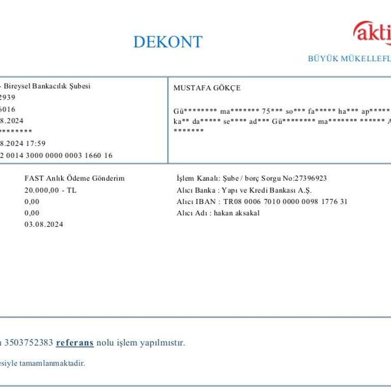 Aktif Bank Hesap Blokesi Kaldırma