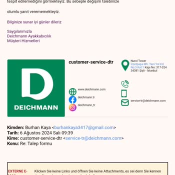 Deichmann Kusurlu Ürünü Kabul Etmiyor