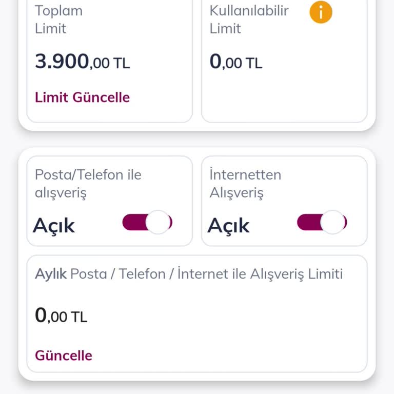 QNB Ve Enpara Kredi Kartı Limit Kısıtlaması