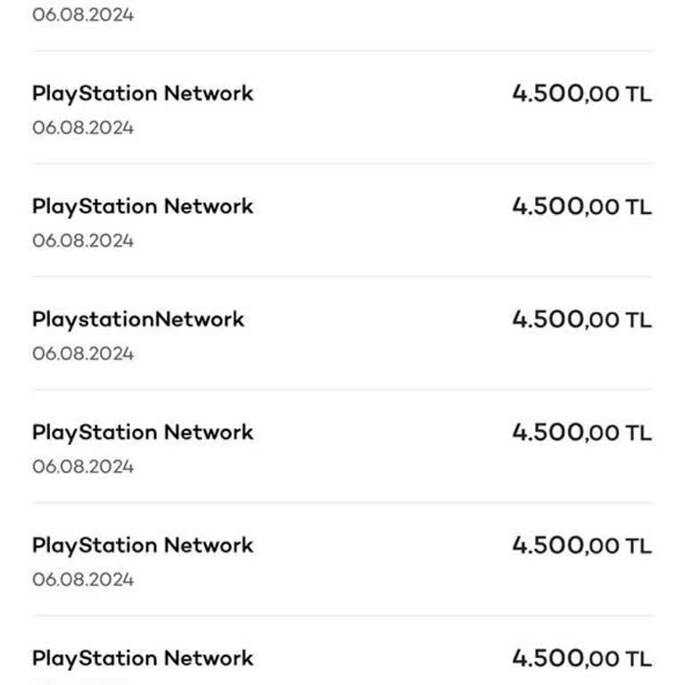 PlayStation Network Hesaptan İzinsiz Para Çekimi