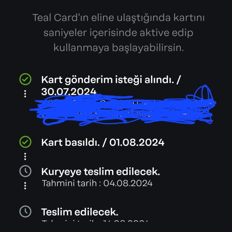 Papara Kartım Halen Kuryeye Teslim Edilmedi