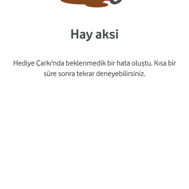 Vodafone Hediye Çarkı Sürekli Hata Veriyor