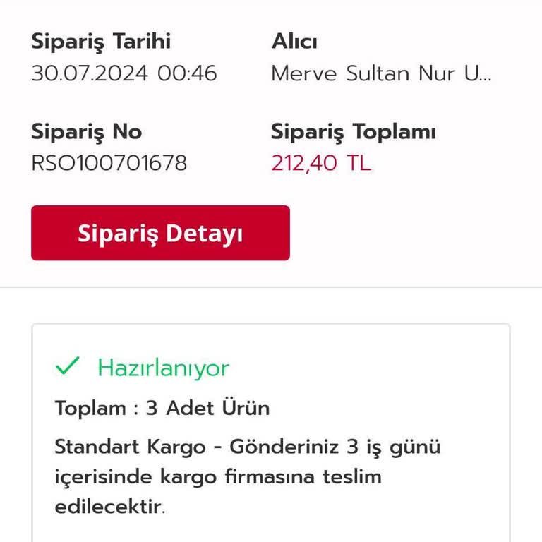 Rossmann'dan Yapılan Siparişin Gecikmesi Üzerine
