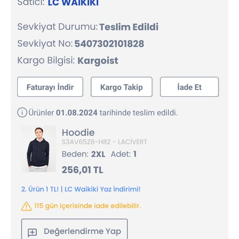 LC Waikiki Lc Ürün İadesi